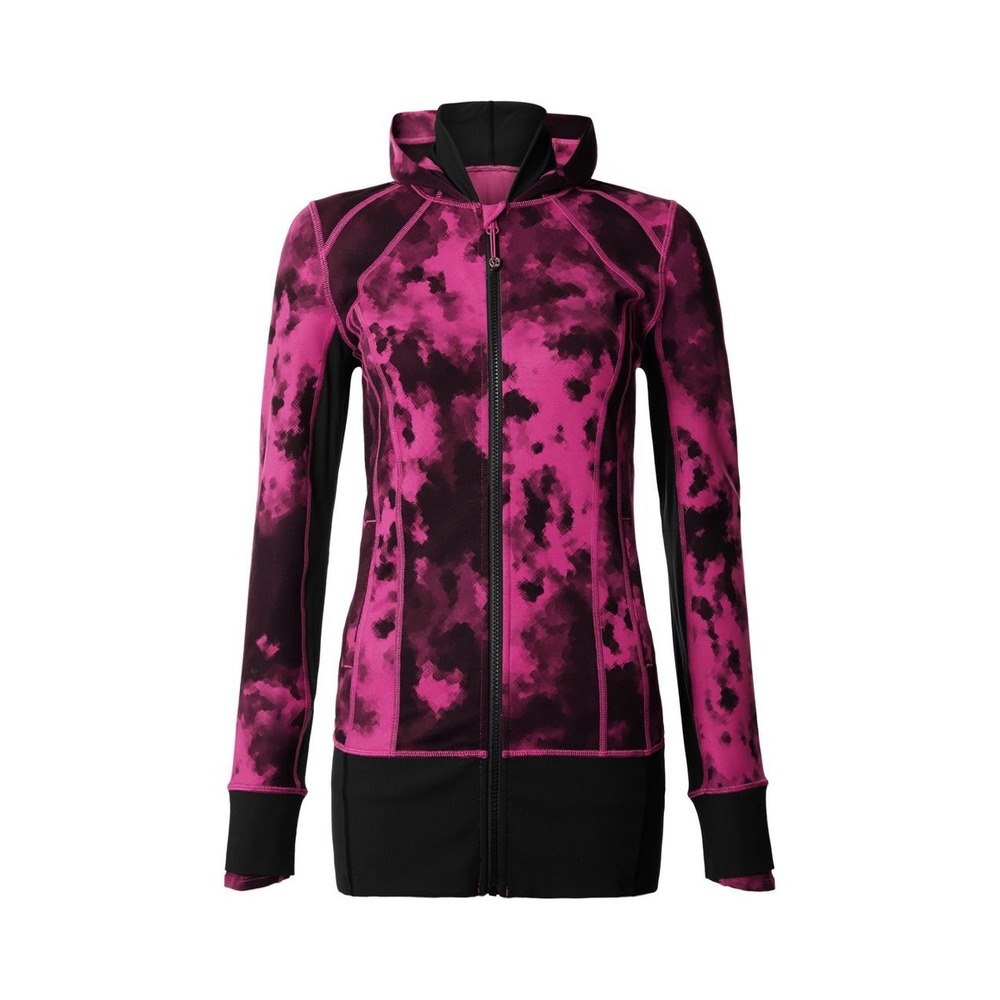 Lululemon Daily Practice Jacket in the Blooming Pixie Raspberry Black Womens 6